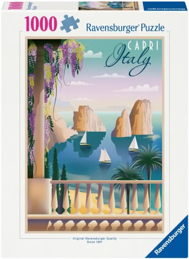 Puzzle Ravensburger din1000 de bucăți - Carte poștală din Capri
