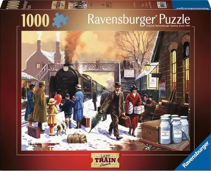 Puzzle Ravensburger din 1000 de bucăți  - Ultimul tren spre casă