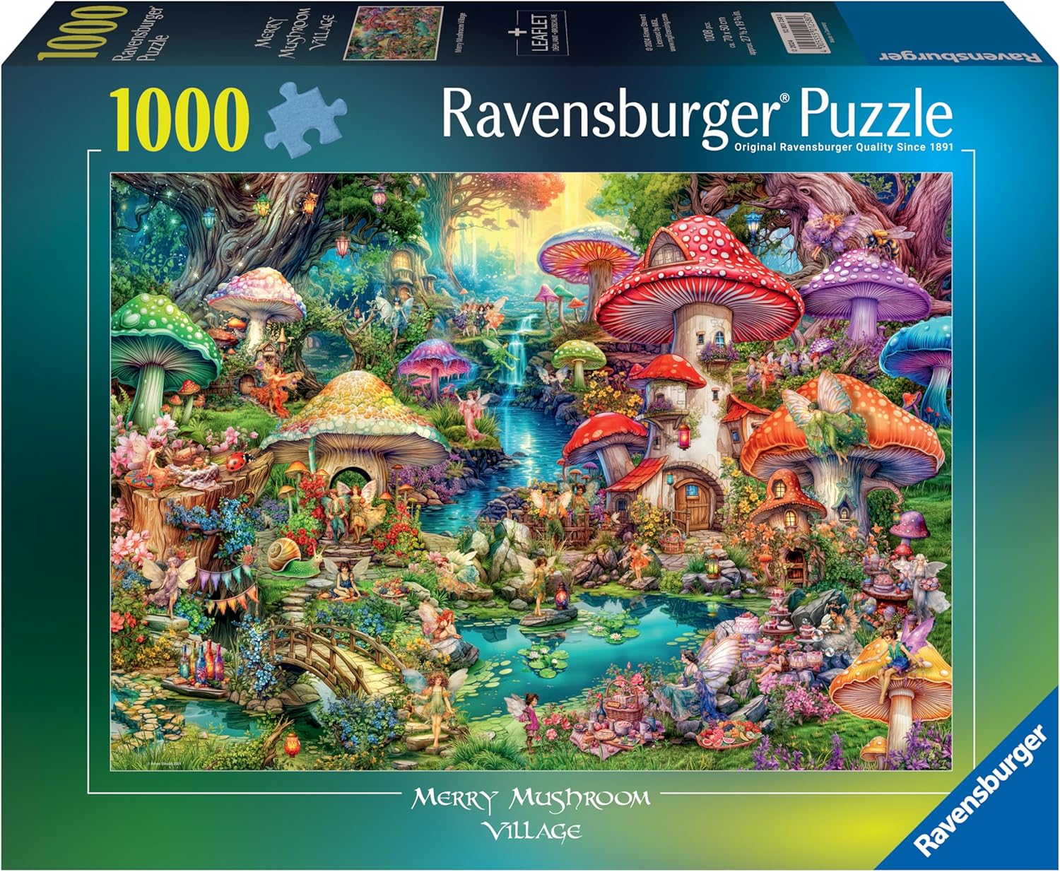 Puzzle Ravensburger din  1000 piese - Satul Fericit al Ciupercilor