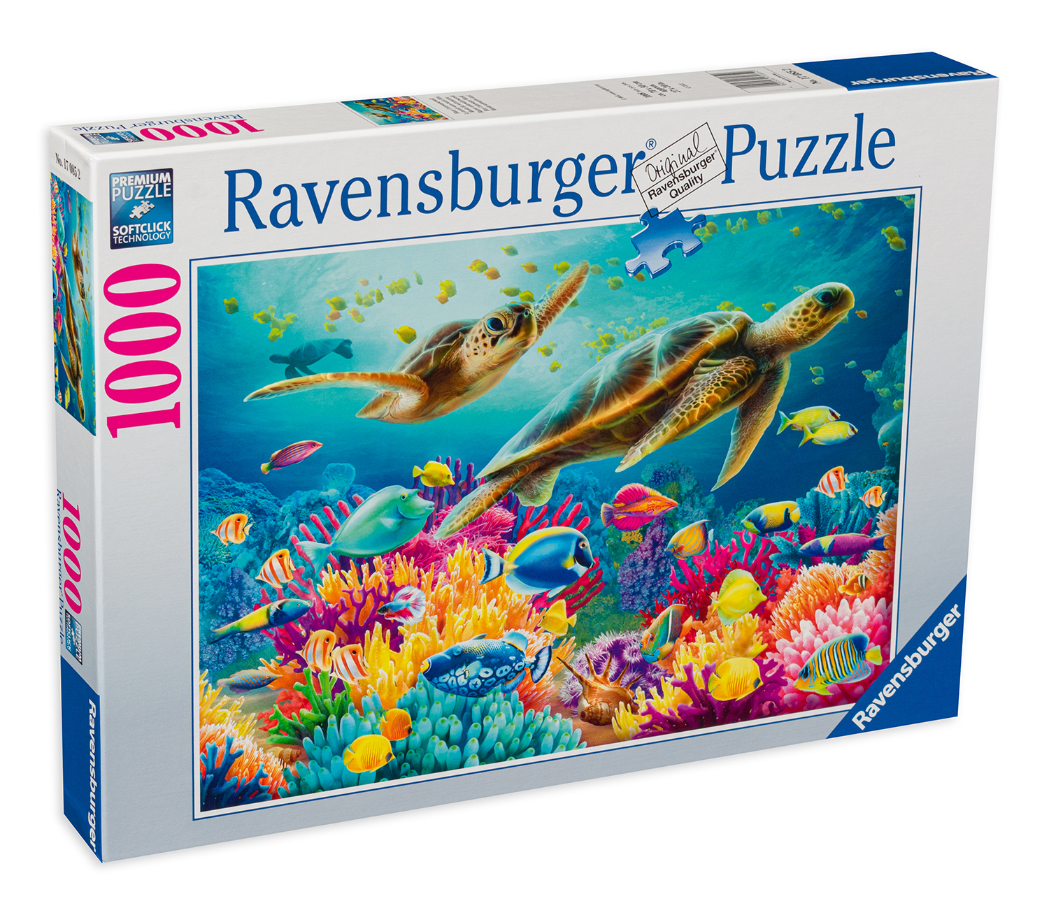 Puzzle Ravensburger din 1000 de piese - Lumea subacvatică albastră