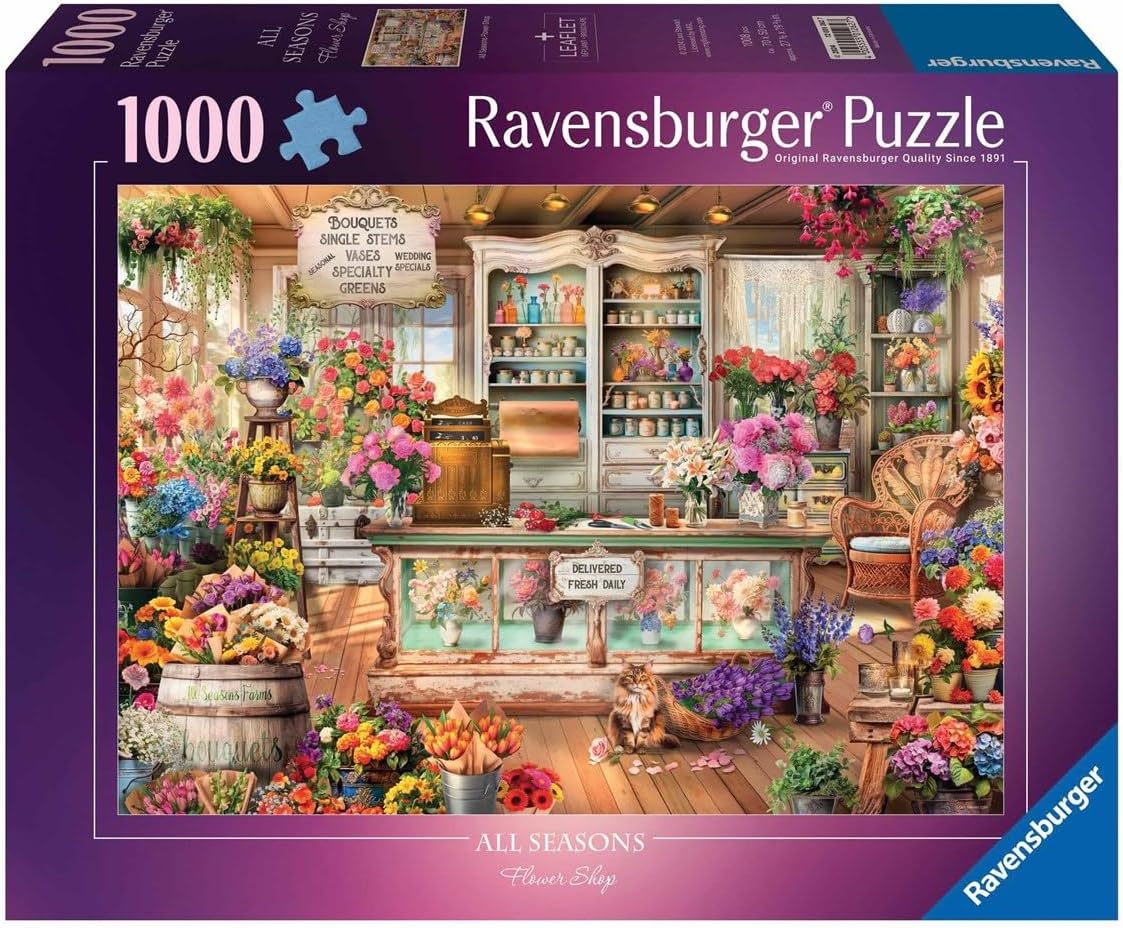 Puzzle Ravensburger din  1000 piese - Flori pentru fiecare anotimp