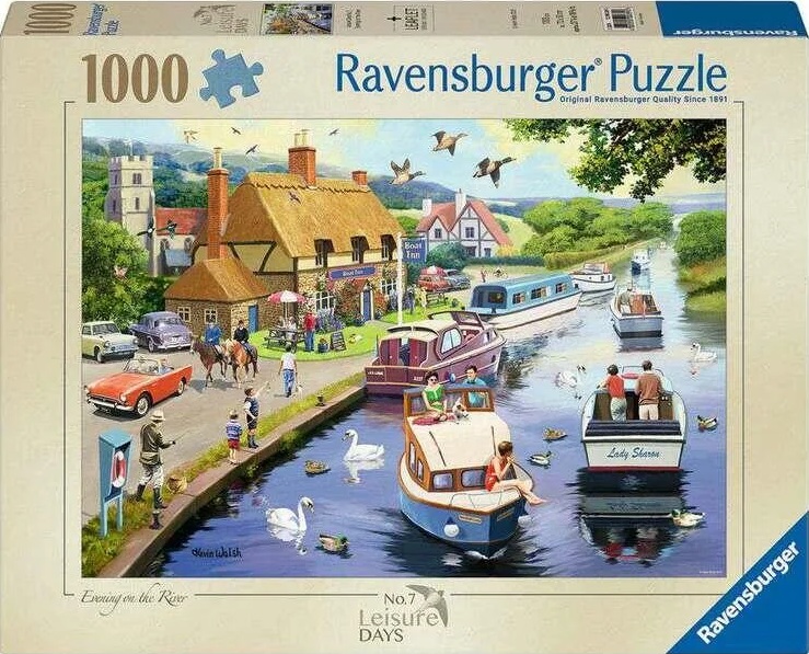 Puzzle Ravensburger din 1000 de bucăți  - Seară pe râu