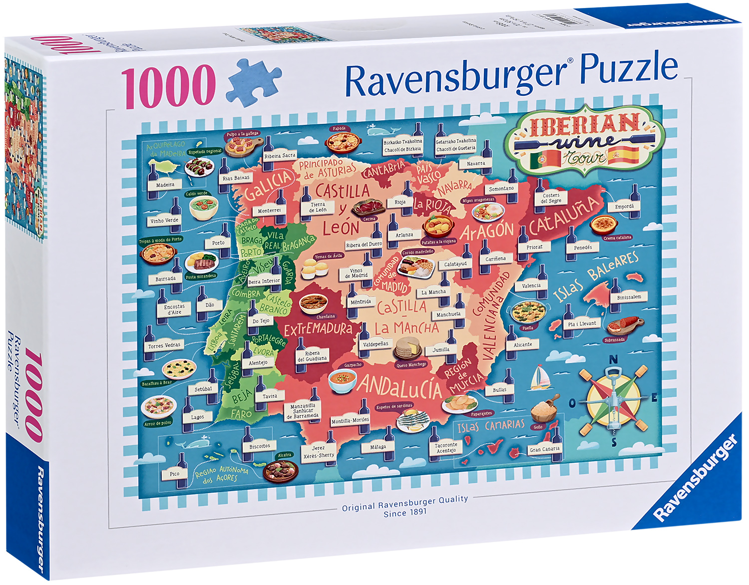 Puzzle Ravensburger din  1000 piese - Lista de vinuri din Iberia