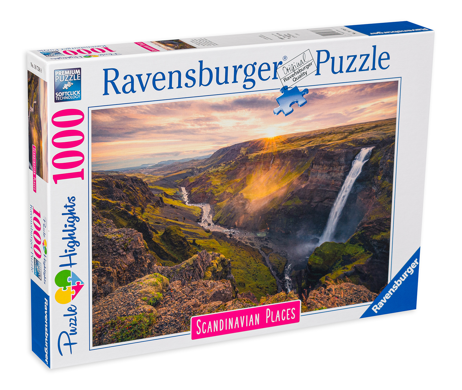 Puzzle Ravensburger din 1000 de piese - Cascada Haifos, Islanda