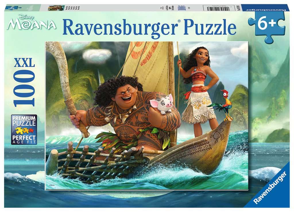Puzzle Ravensburger din 100 de piese XXL - Disney Moana: Un ocean, o inimă
