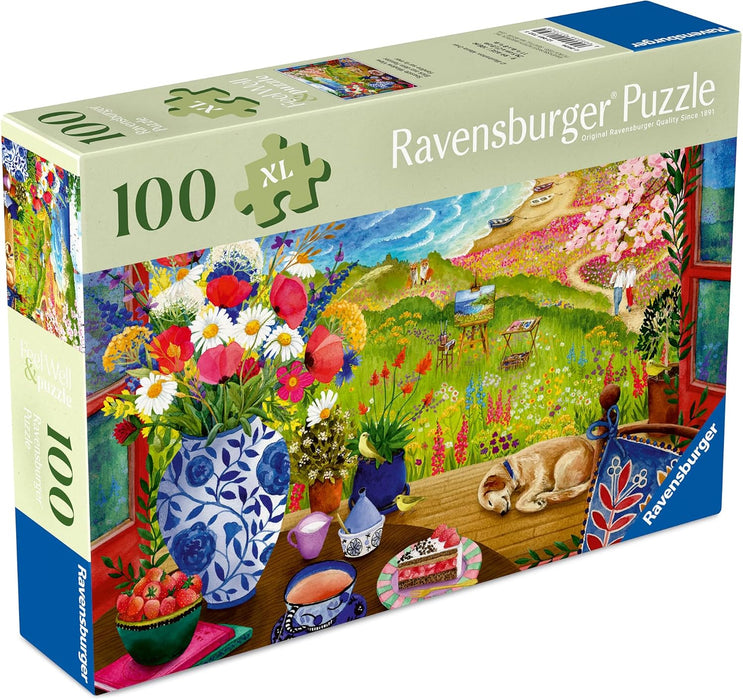 Puzzle Ravensburger din 100 XL piese - Vedere prin fereastră