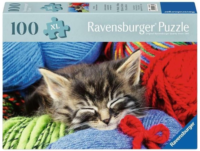 Puzzle Ravensburger din  100 XL piese - Pisicuță în lână