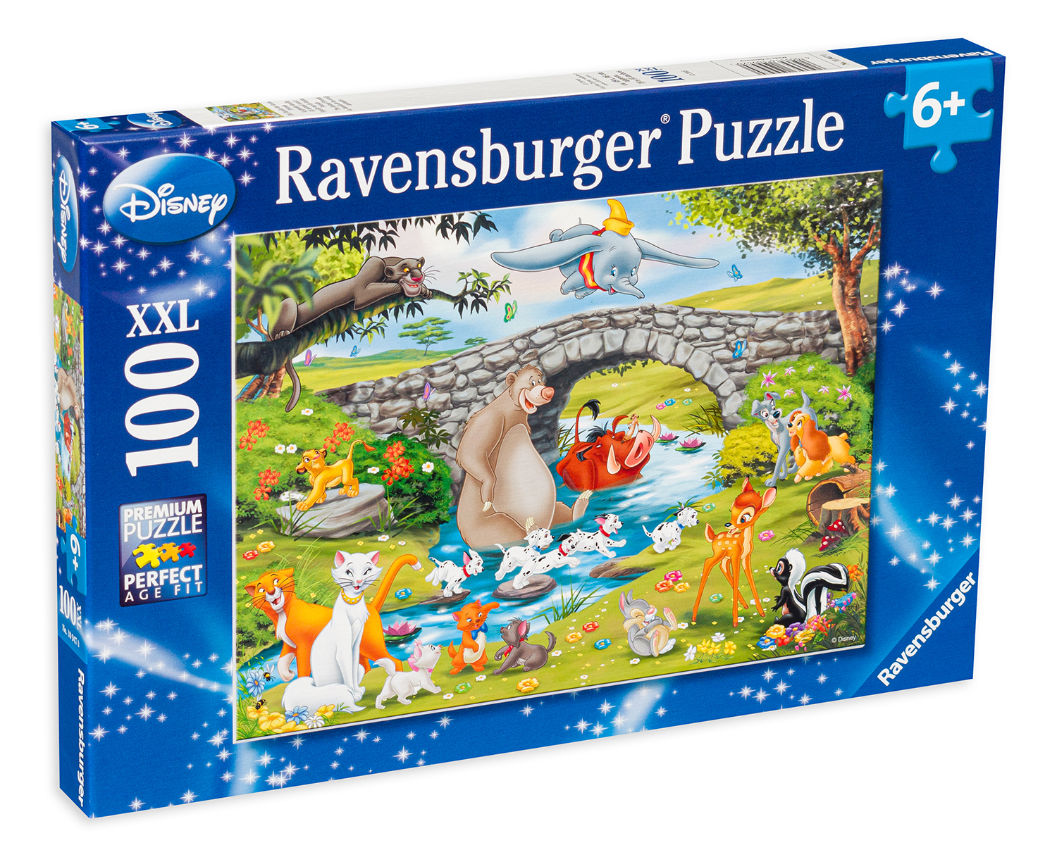 Puzzle Ravensburger din 100 XXL de piese - Disney - Prieteni in padure