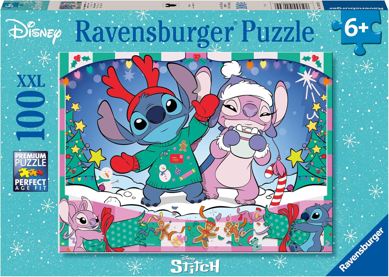 Puzzle Ravensburger din 100 XXL piese - Crăciunul lui Stitch