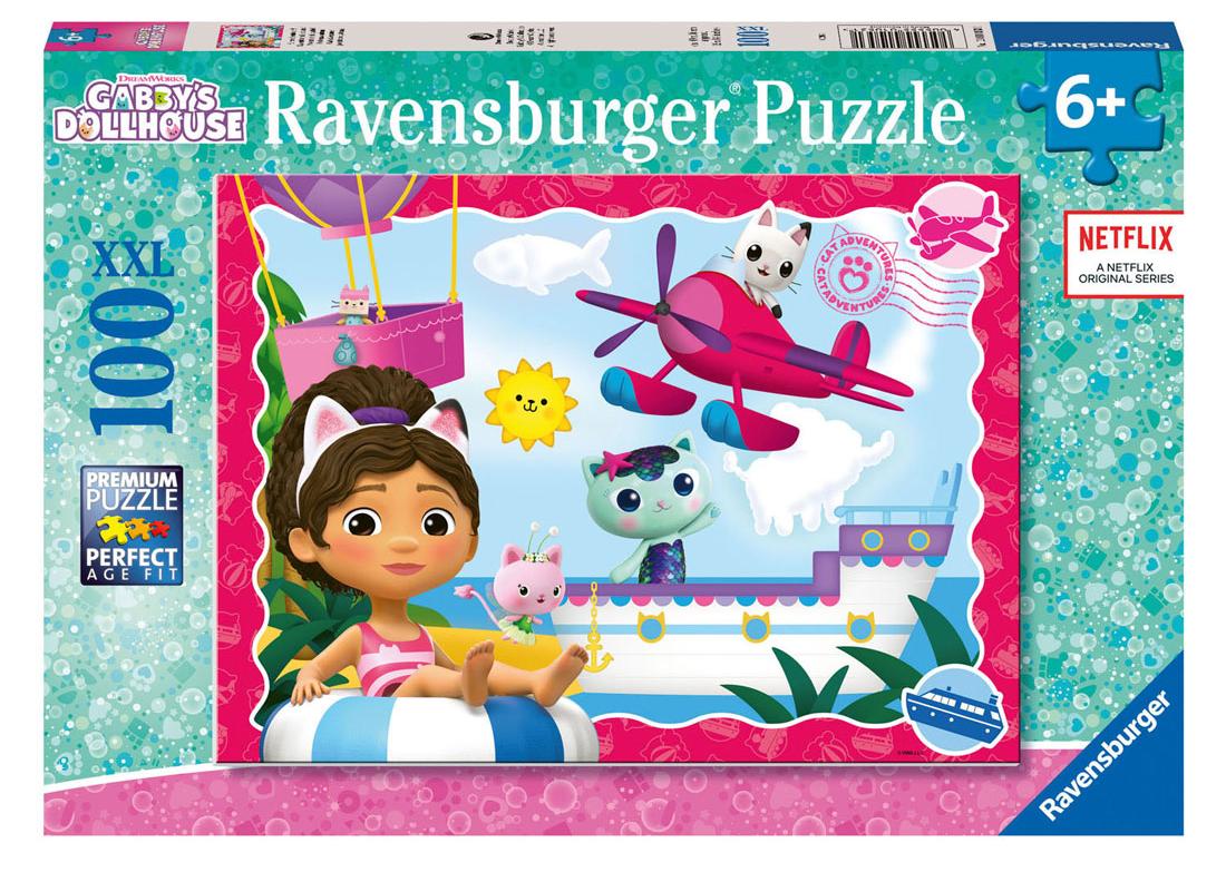 Puzzle Ravensburger din 100 XXL piese - Aventurile pisicilor cu Gabi