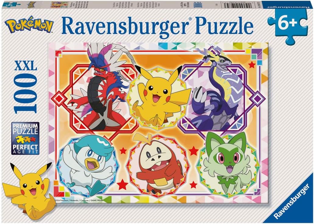 Puzzle Ravensburger din 100 XXL de piese - Pokemon: Legendele Scarlet și Violet