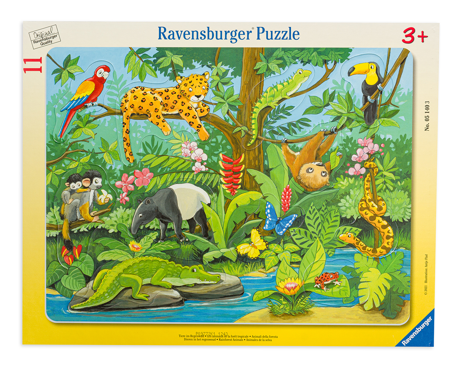 Puzzle Ravensburger din 11 de piese - Animals in the rainforest