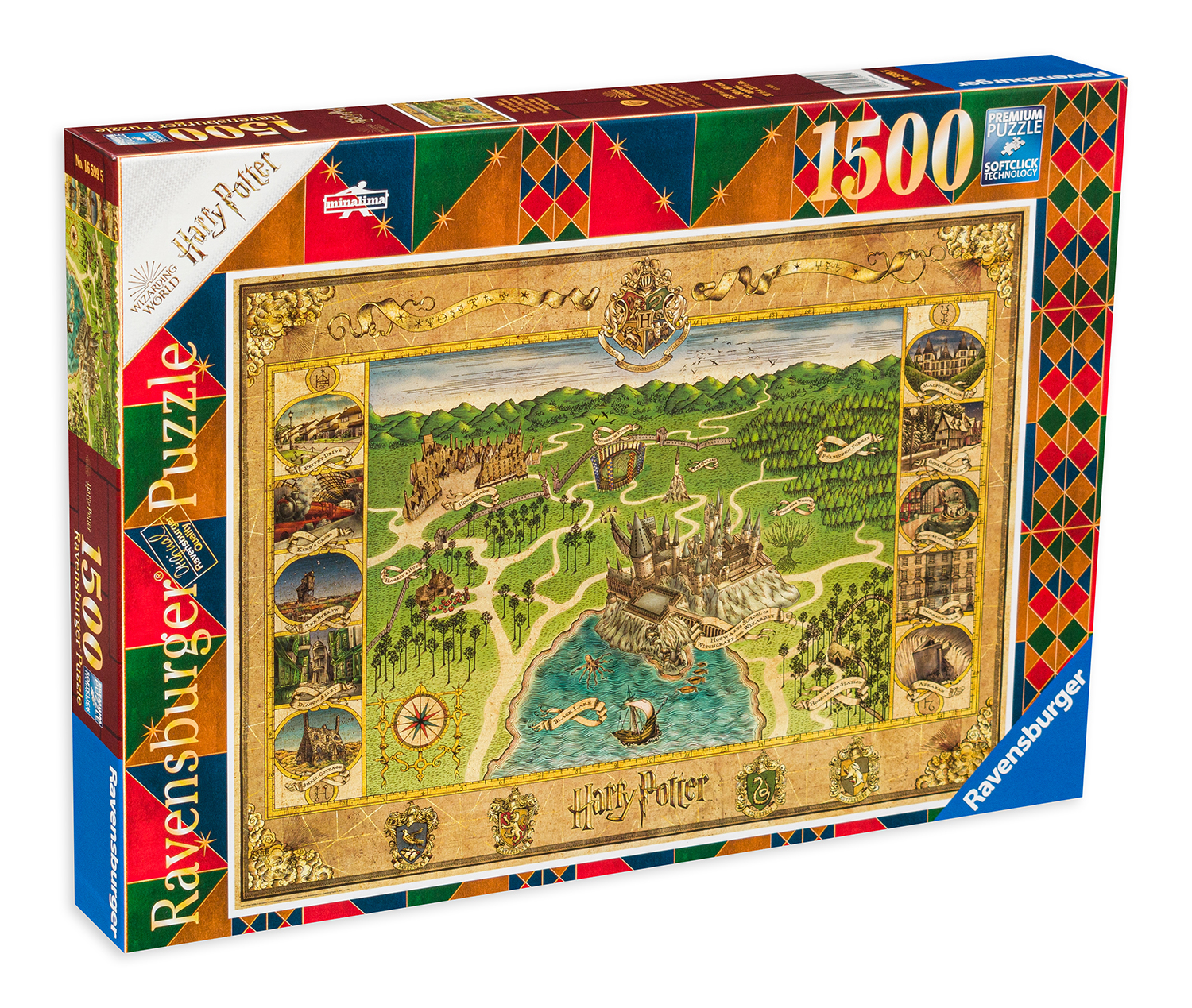 Puzzle Ravensburger din 1500 de piese - Harta Hogwarts