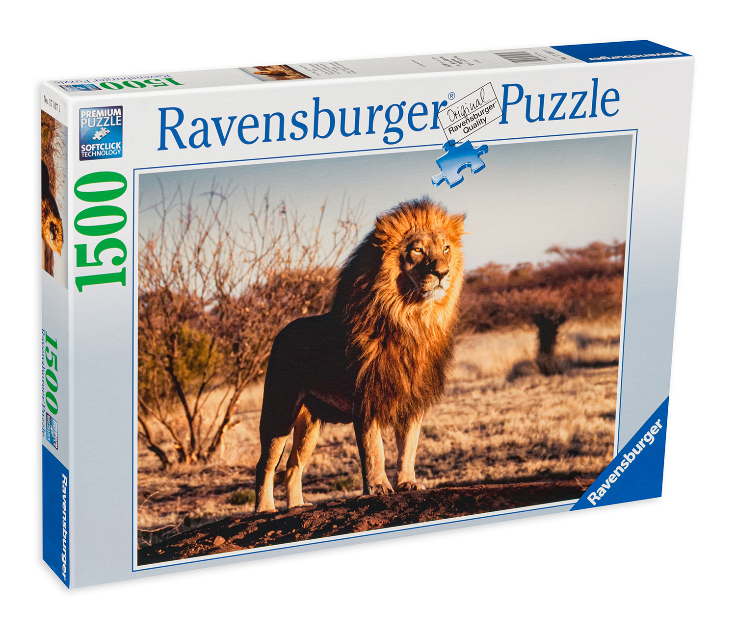 Puzzle Ravensburger din 1500 de piese - Leul - regele junglei