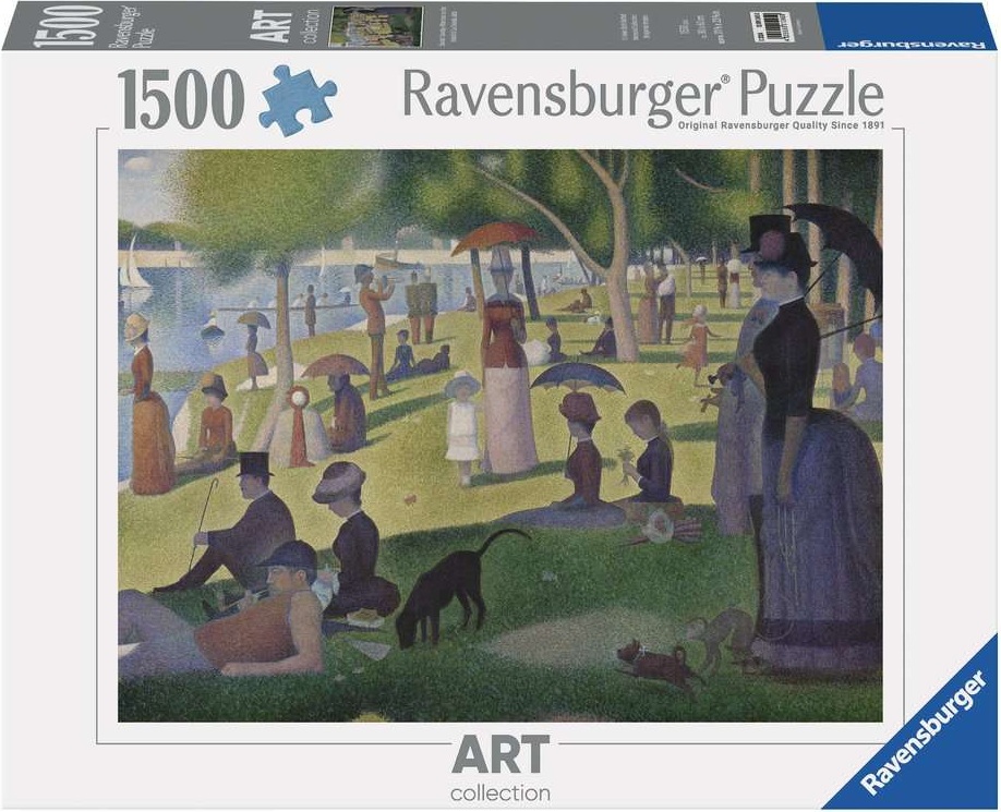 Puzzle Ravensburger din 1500 de bucăți- Duminică după-amiază pe insula Grand Jatte