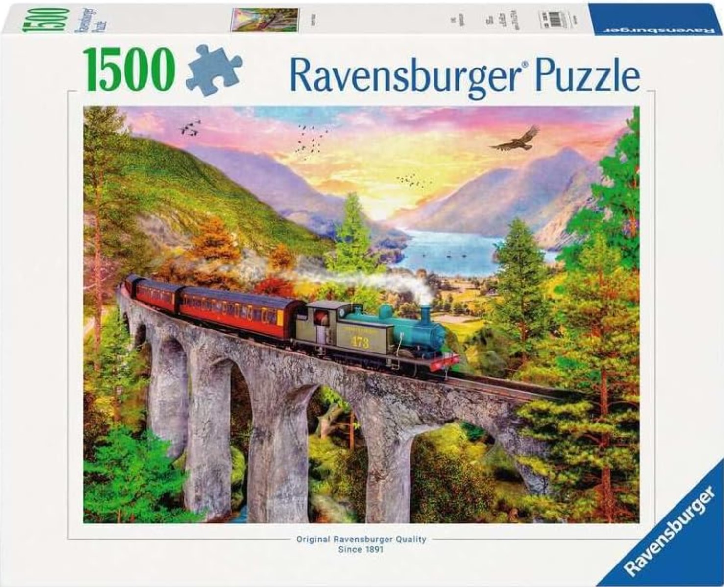 Puzzle Ravensburger  din  1500 piese - Călătorie cu trenul toamna