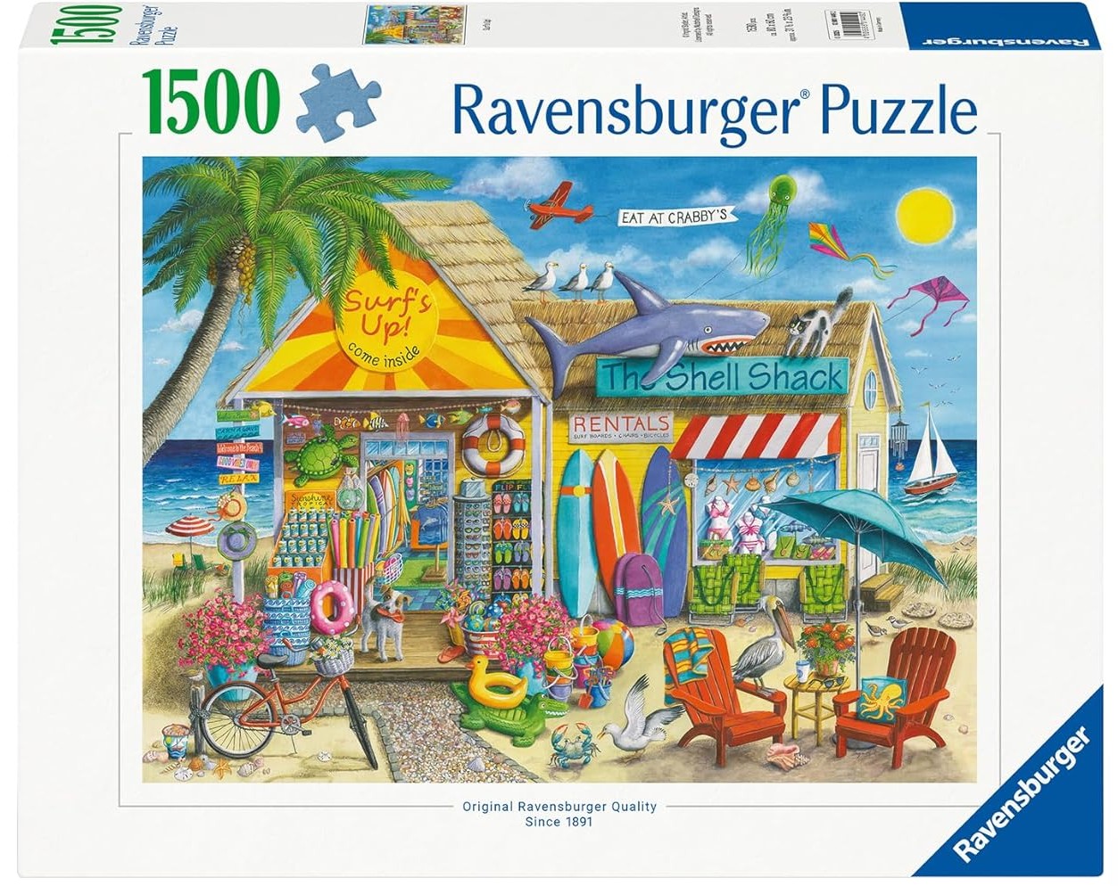 Puzzle Ravensburger din 1500 piese - Distracție pe plajă