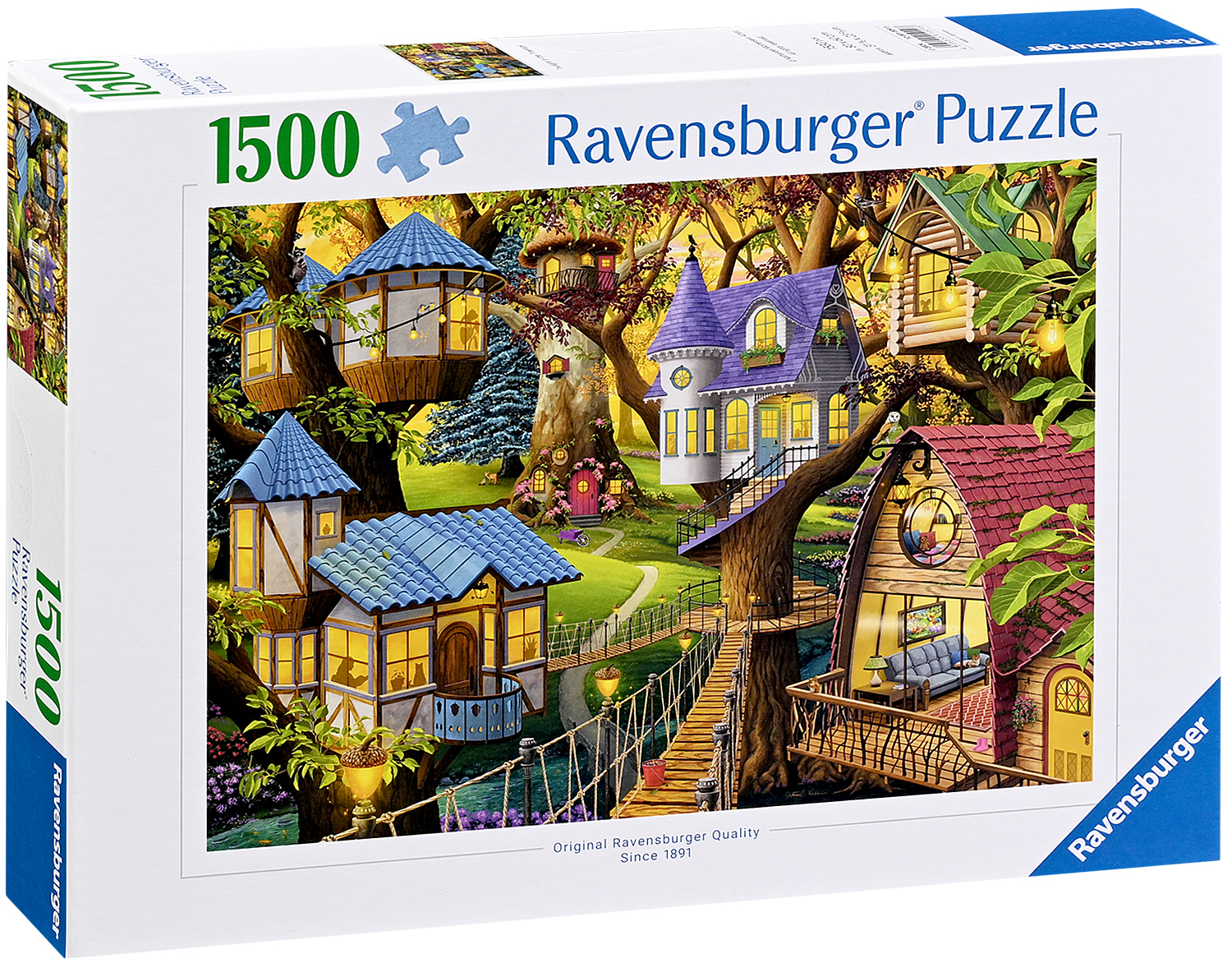 Puzzle Ravensburger din 1500 de piese - Amurg în coronamentul copacilor