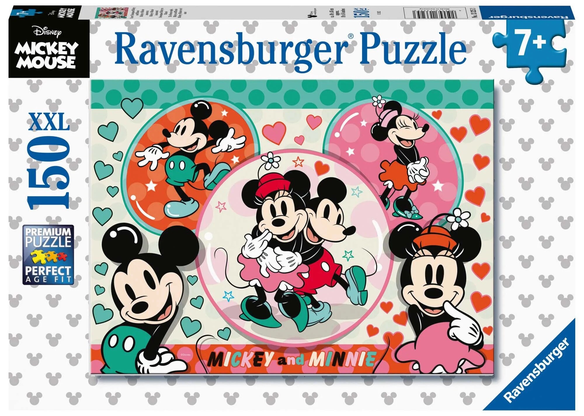 Puzzle Ravensburger de 150 XXL de piese - Mickey Mouse și Minnie Mouse