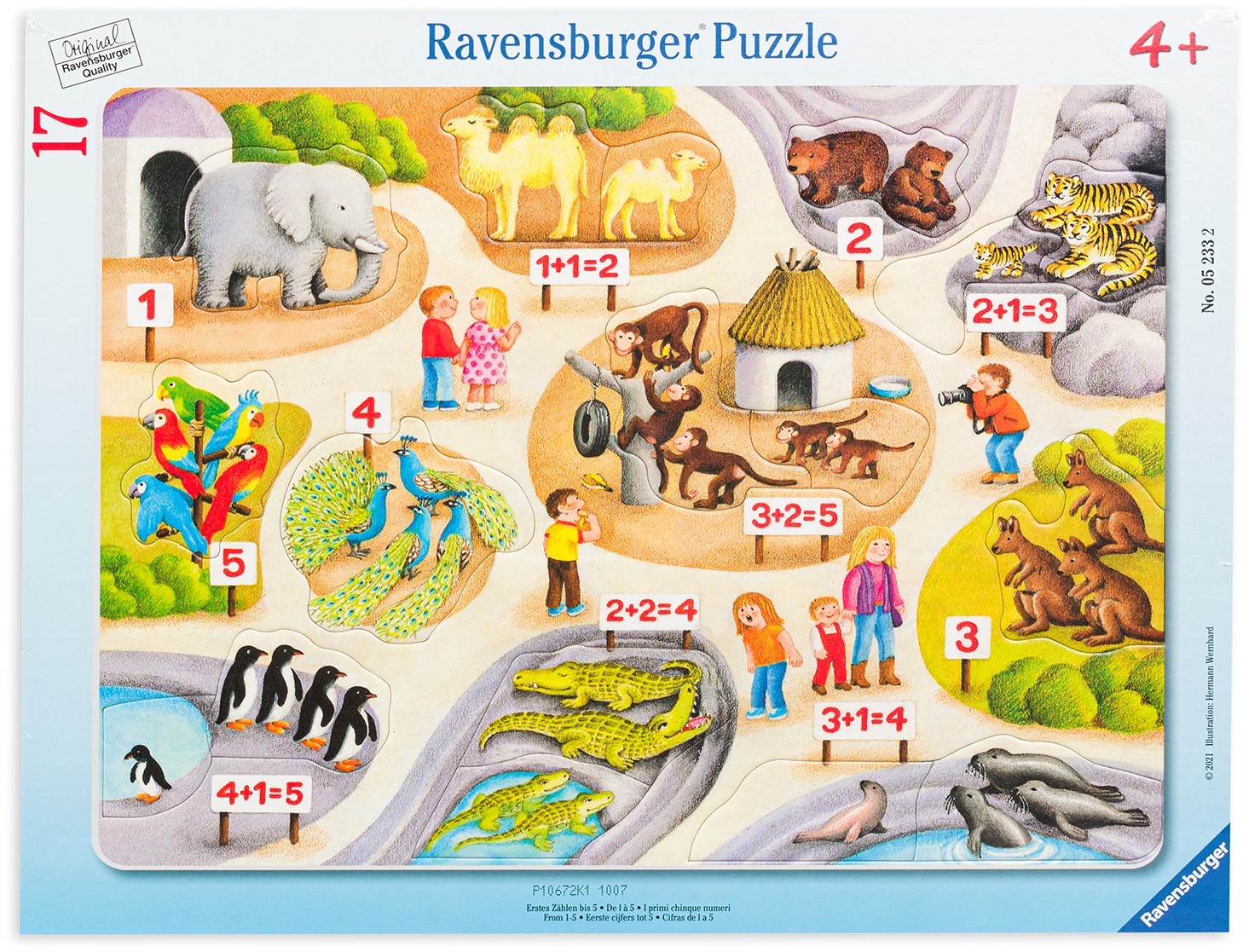 Puzzle Ravensburger din 17 de piese - Primele mele numere până la 5