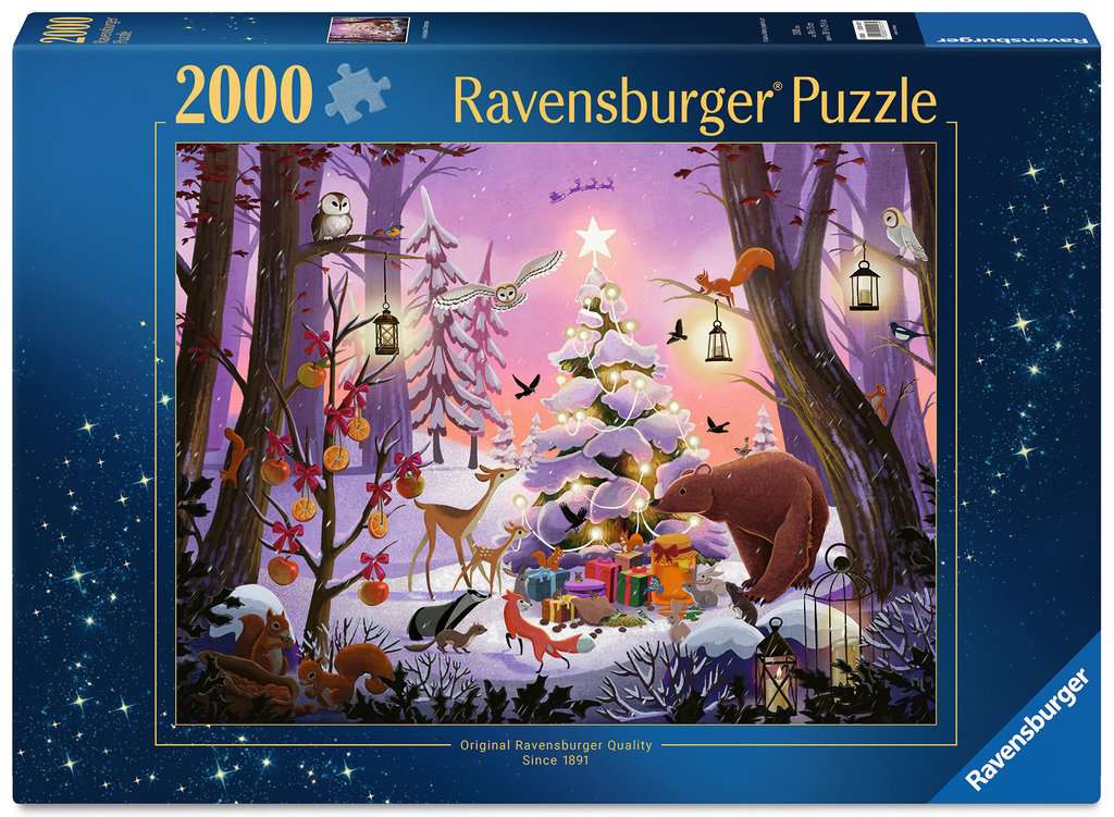 Puzzle Ravensburger din 2000 piese - Crăciun în pădure