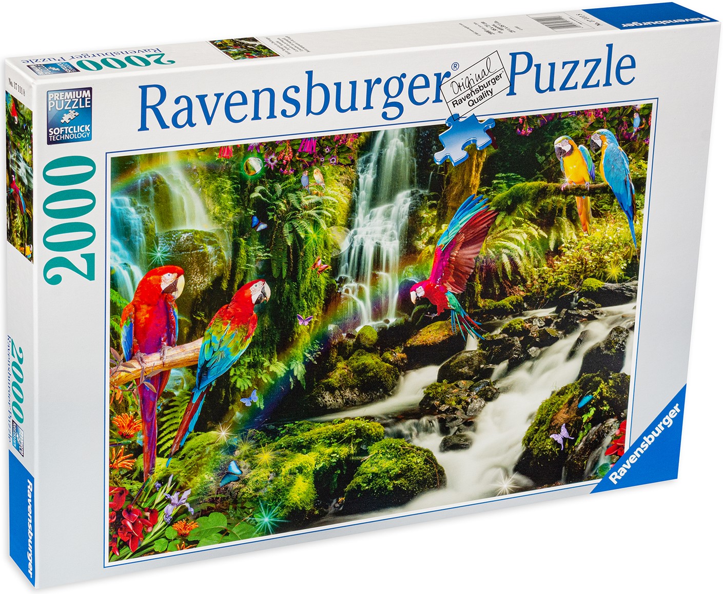 Puzzle Ravensburger din 2000 de piese - Papagali in jungla