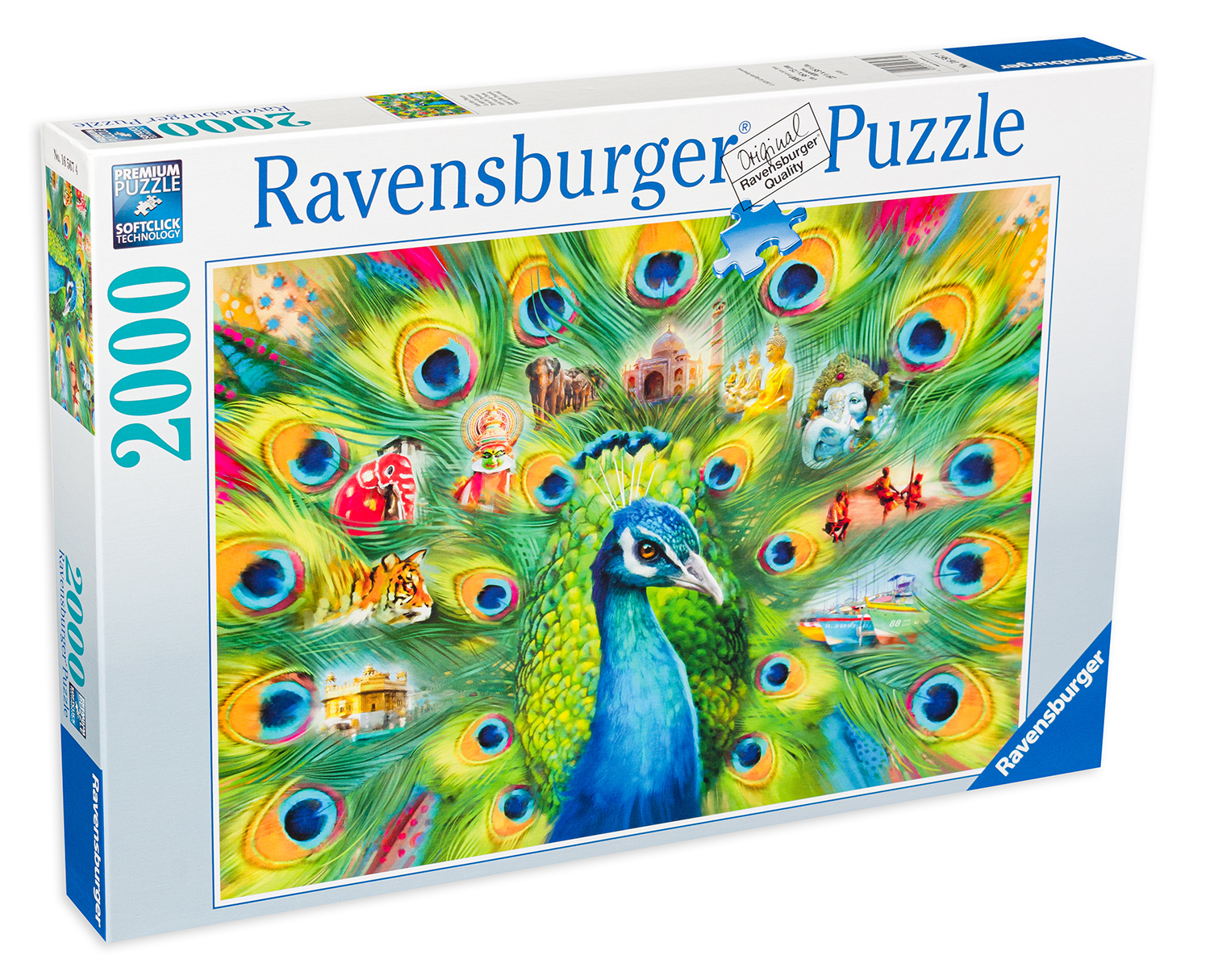 Puzzle Ravensburger din 2000 de piese - Land of the Peacock