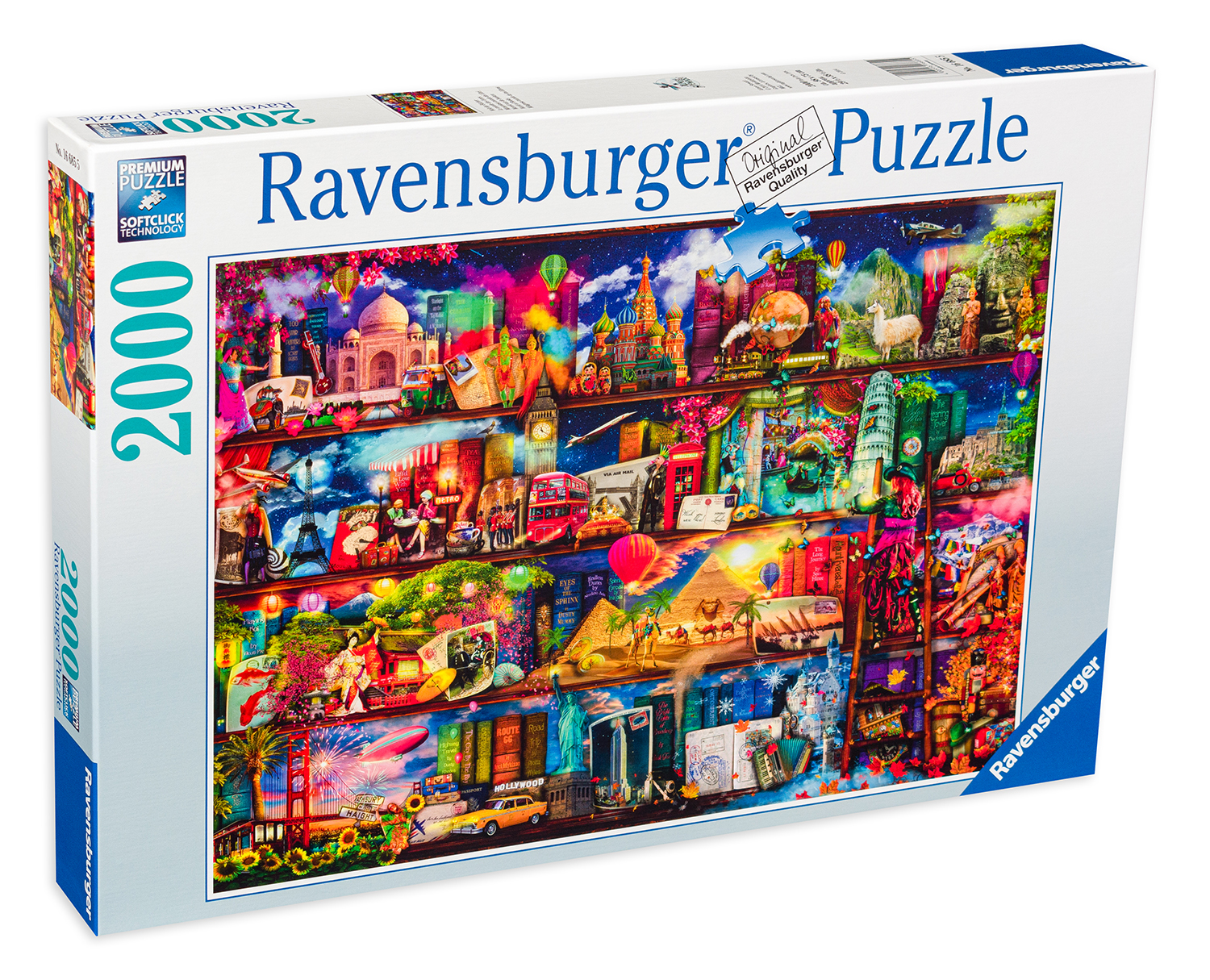 Puzzle Ravensburger din 2000 de piese - Lumea cartilor