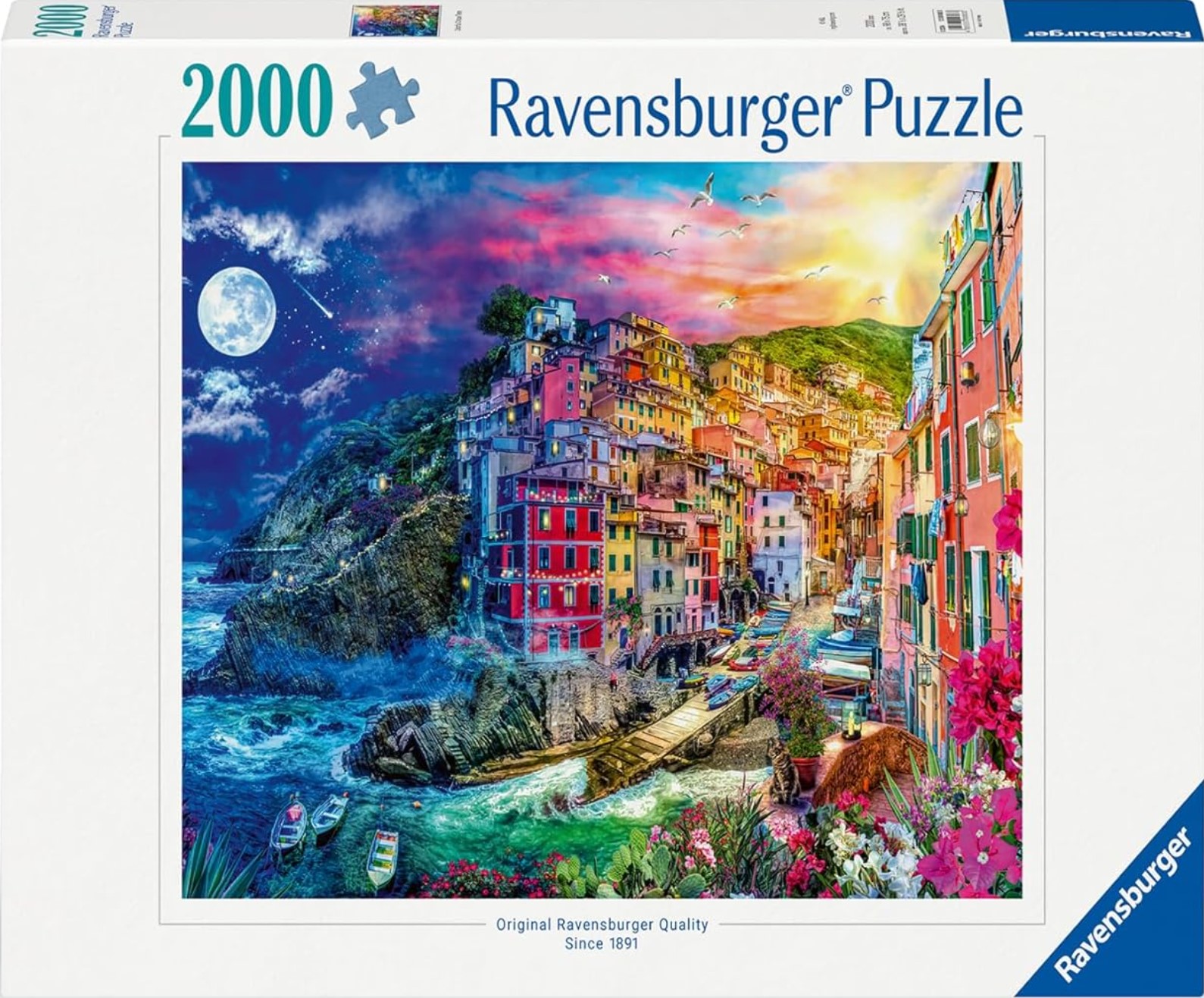 Puzzle Ravensburger din  2000 piese - Cinque Terre colorate