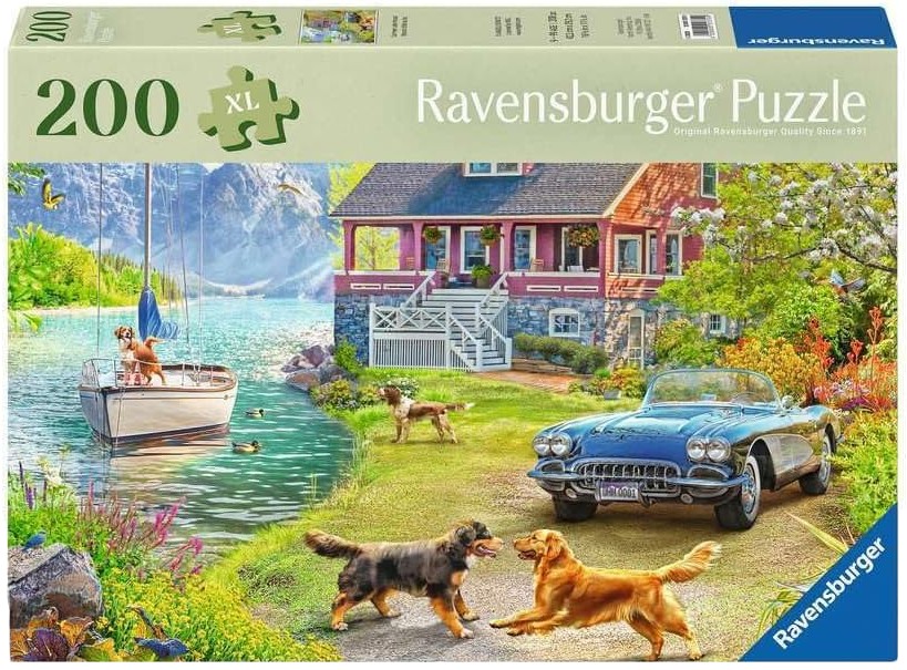 Puzzle Ravensburger din  200 XL piese - Casă de vară lângă lac