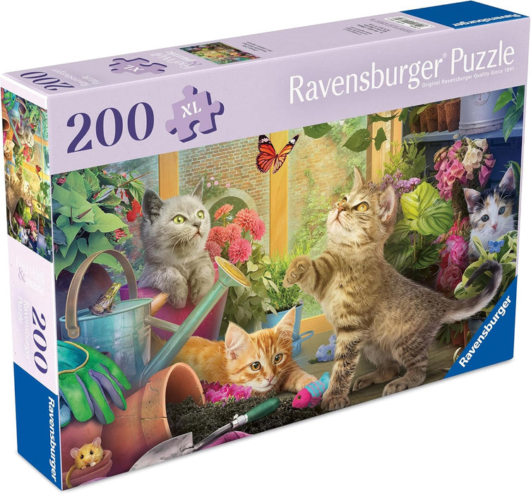 Puzzle Ravensburger din 200 XL piese - Pisicuțe obraznice