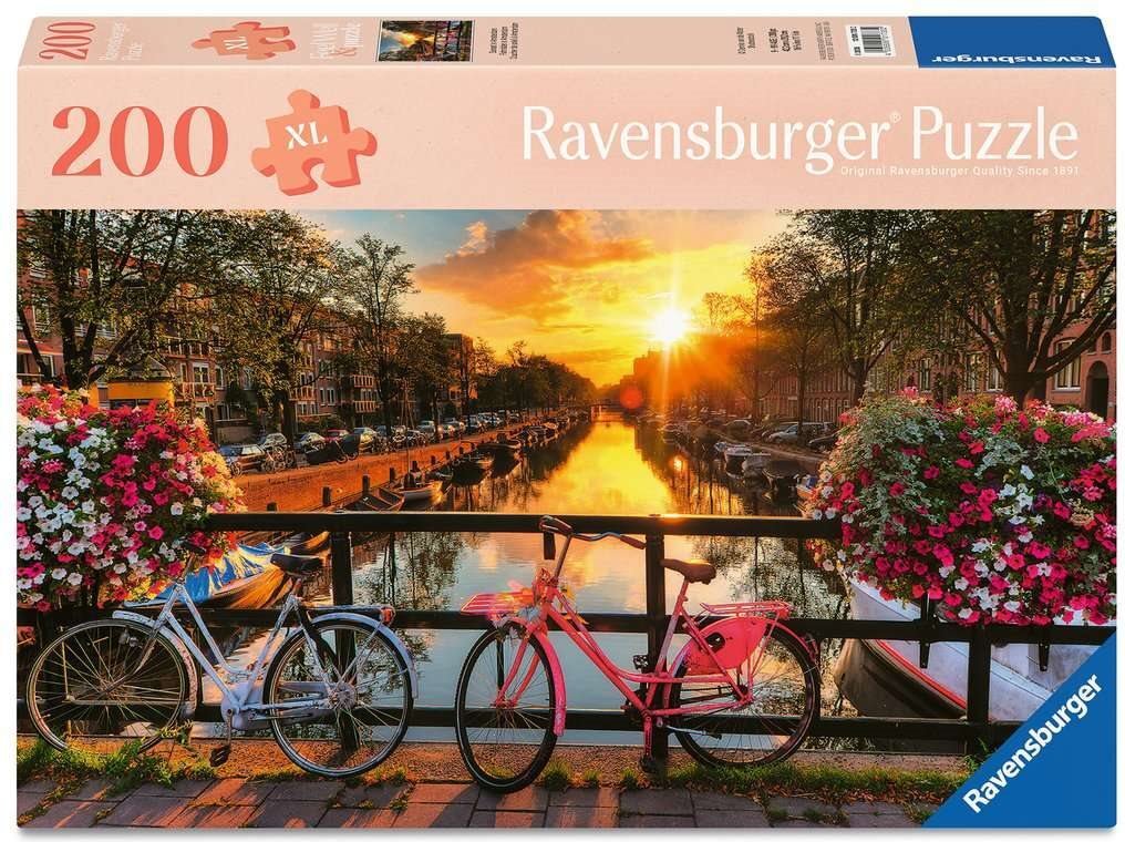 Puzzle Ravensburger din 200 XL piese - Apus de soare în Amsterdam