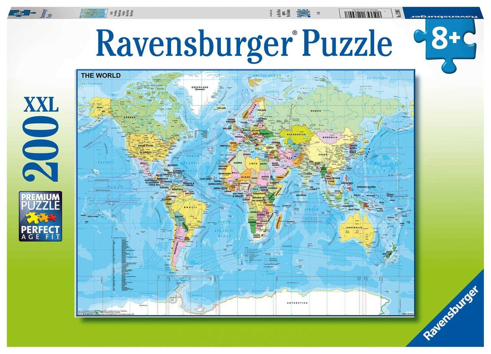 Puzzle Ravensburger din 200 XXL de piese - World Map
