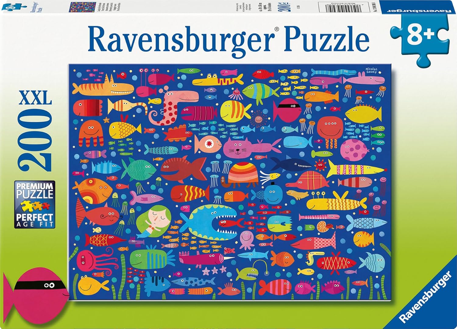 Puzzle Ravensburger din 200 XXL piese - Pești amuzanți