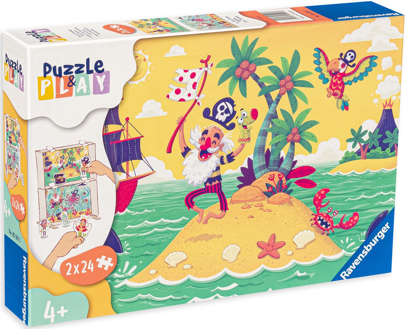 Puzzle Ravensburger din 2 x 24 de piese - Aventura piratilor