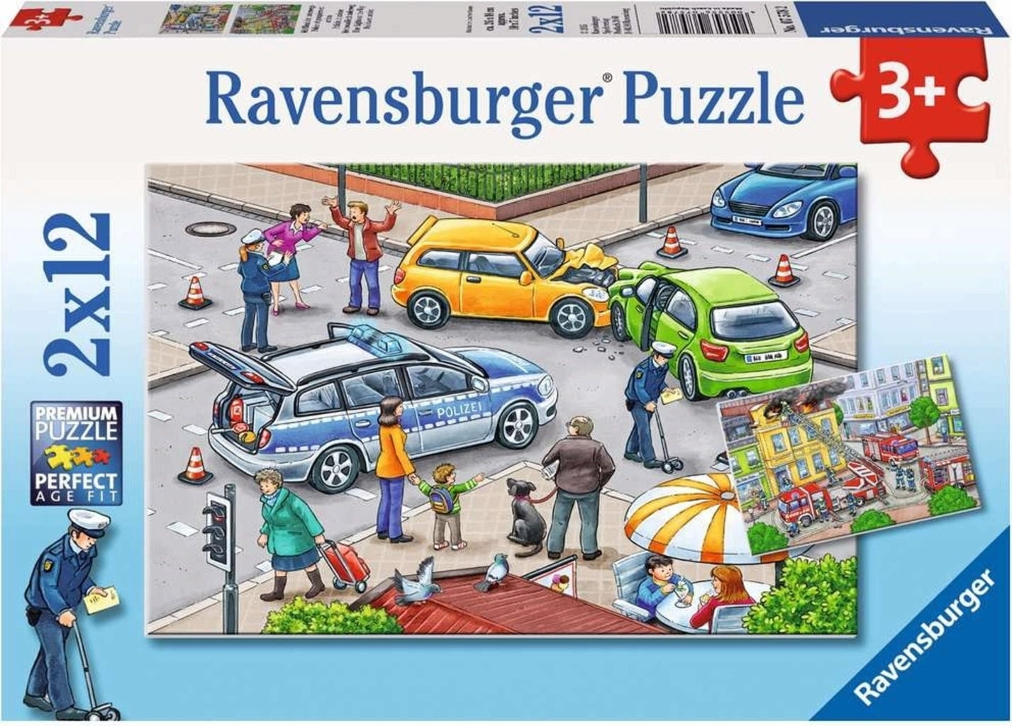 Puzzle Ravensburger din 2 x 12 piese - Lumini albastre pe drum