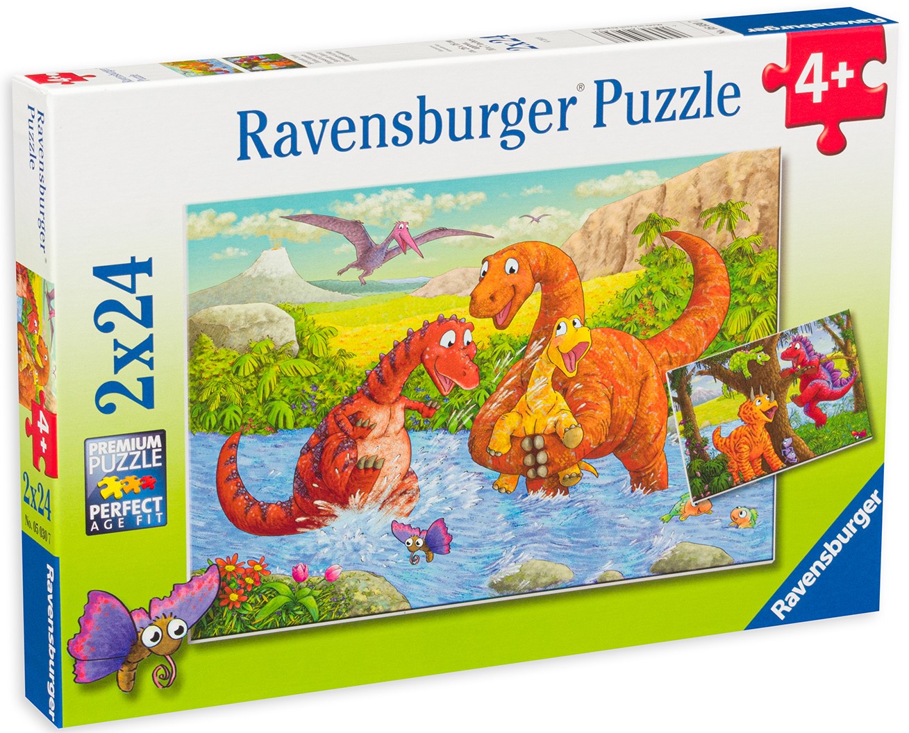 Puzzle Ravensburger din 2 x 24 de piese - Dinozauri, specia 2