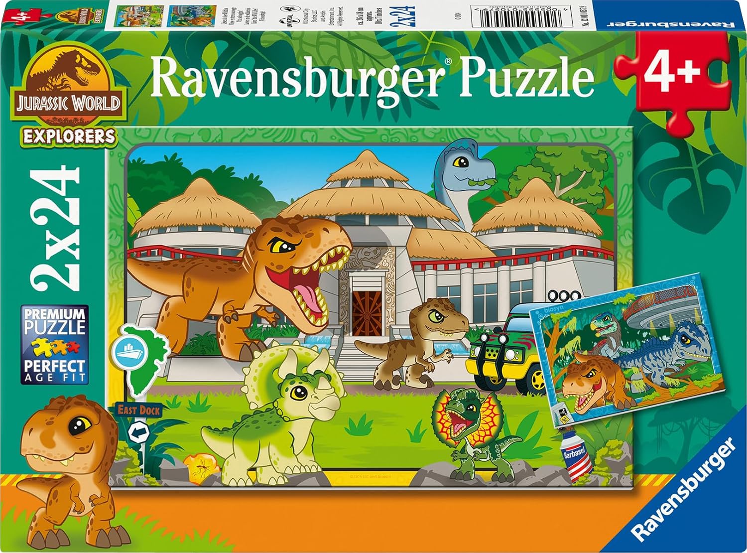 Puzzle Ravensburger din 2 x 24 piese - Lumea Jurassică
