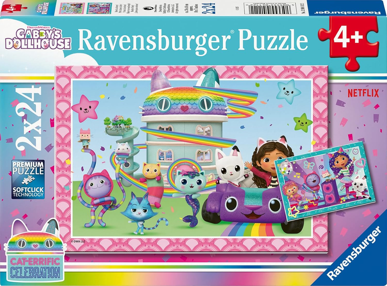 Puzzle Ravensburger din 2 x 24 piese - Casa de păpuși a lui Gaby