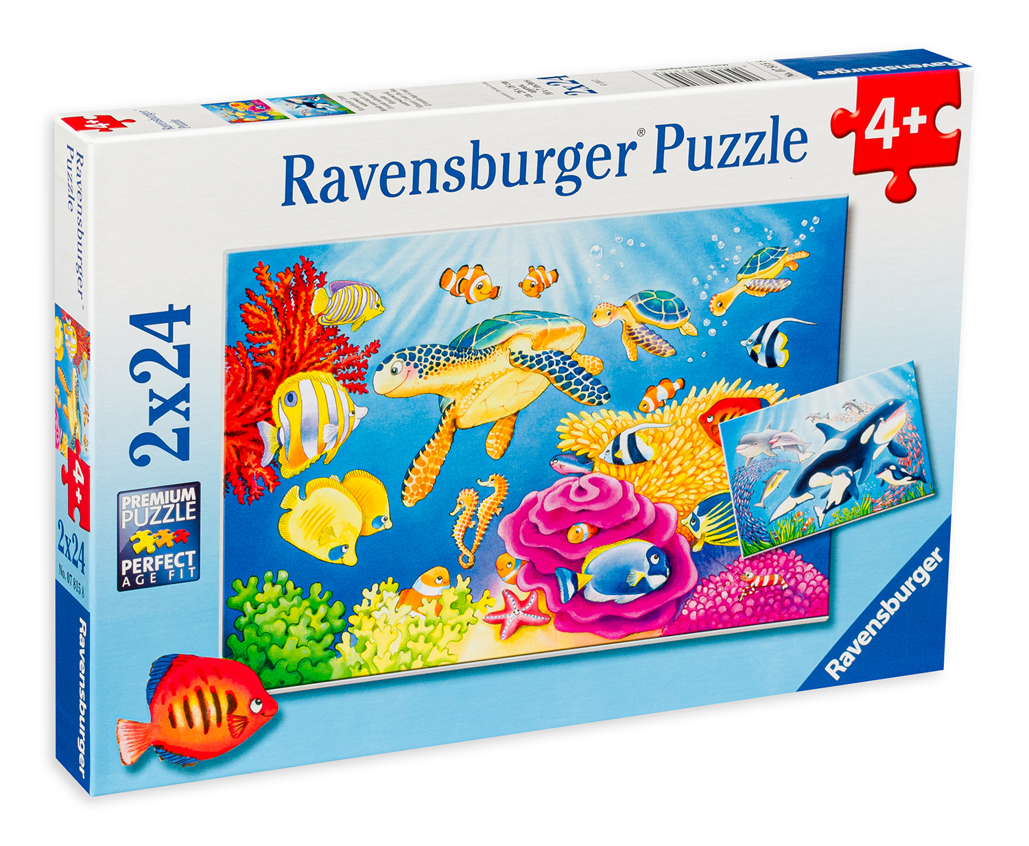 Puzzle Ravensburger din 2 x 24 de piese - Viata subacvatica