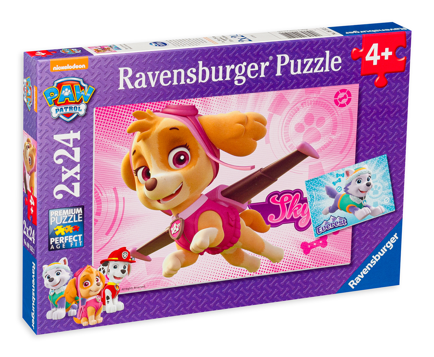 Puzzle Ravensburger din 2 x 24 de piese -  Skye si Everest, Paw Patrol