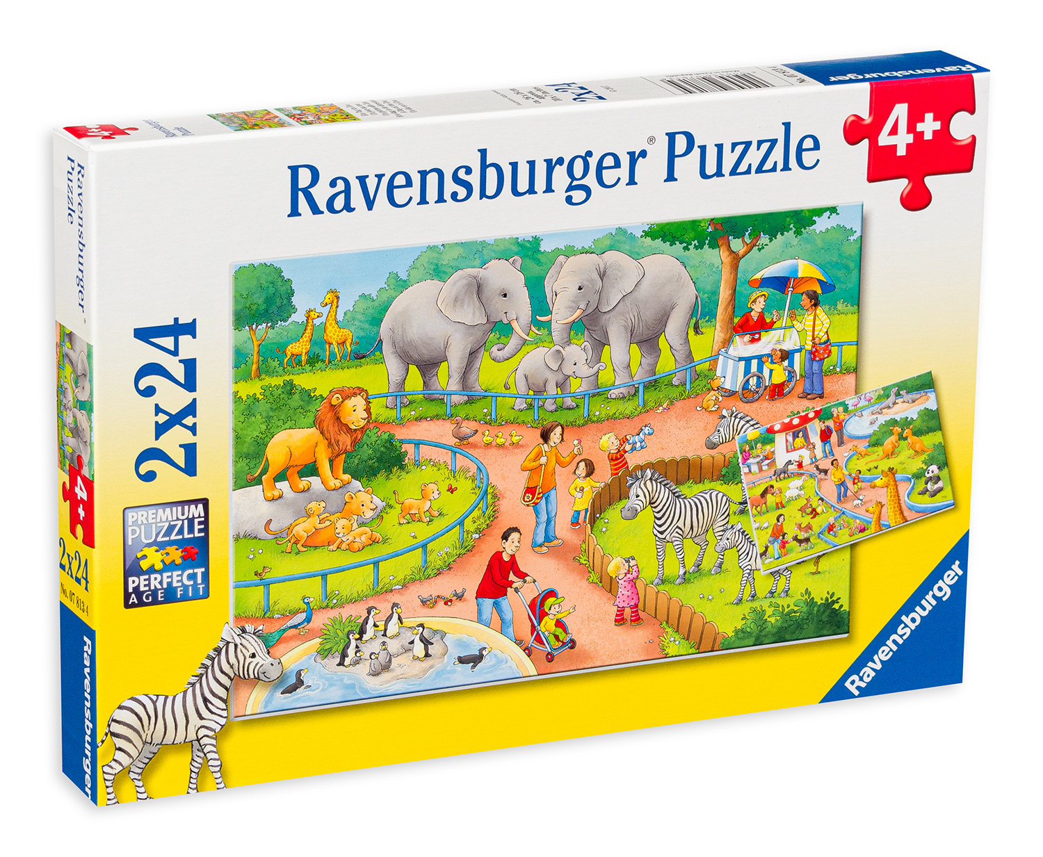 Puzzle Ravensburger din 2 x 24 de piese - Gradina zoologica