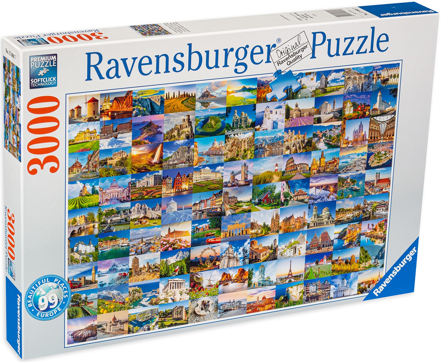 Puzzle Ravensburger din 3000 de piese - Locuri frumoase din Europa