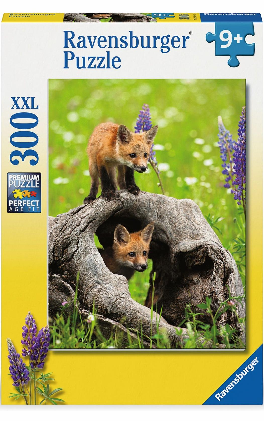 Puzzle Ravensburger din 300 XXL piese - Vulpi curioase