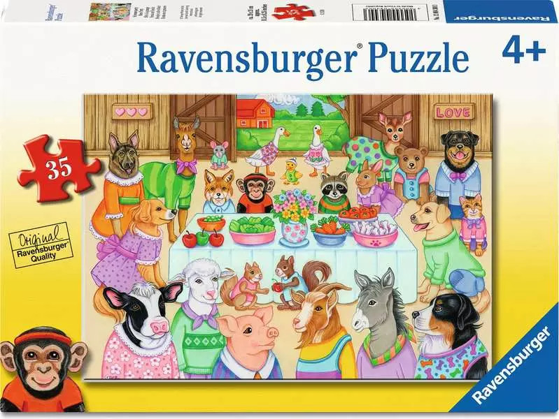 Puzzle Ravensburger din 35 piese - Petrecere în hambar