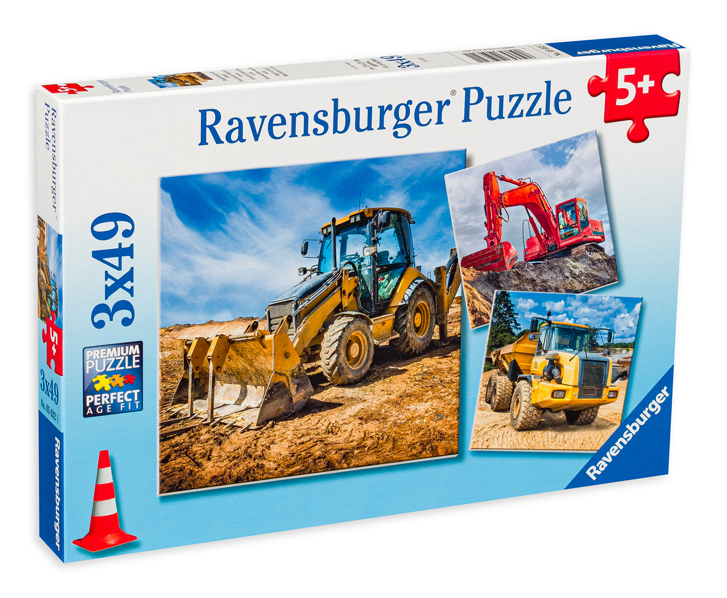 Puzzle Ravensburger de 3 х 49 piese - Digger at work