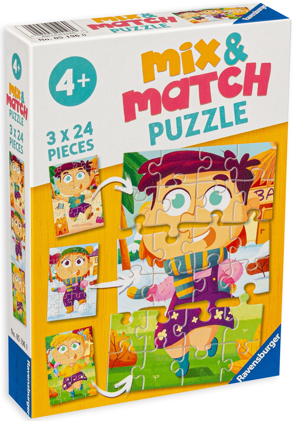 Puzzle Ravensburger din 3 x 24 de piese - Haine colorate