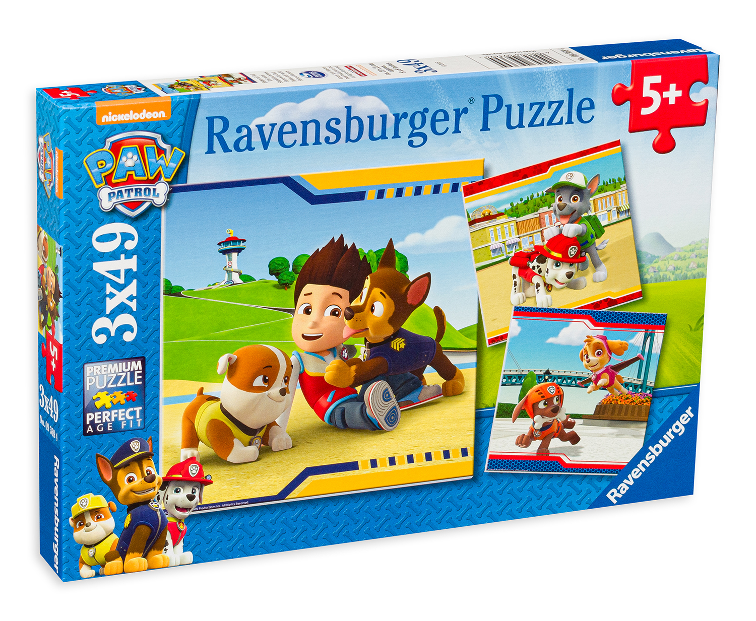 Puzzle Ravensburger din 3 x 49 de piese - Eroi in uniforme, Paw Patrol