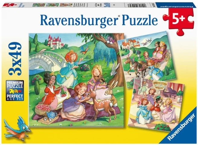 Puzzle Ravensburger din 3 x 49 de piese - Micile prințese