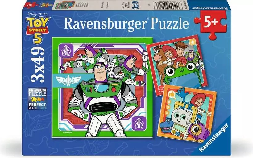 Puzzle Ravensburger de 3 x 49 piese - Misiunea jucăriilor